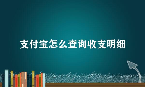 支付宝怎么查询收支明细