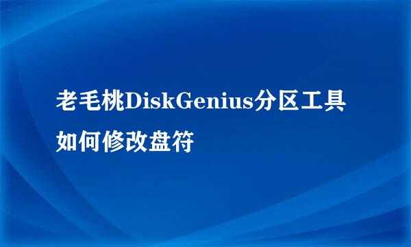 老毛桃DiskGenius分区工具如何修改盘符