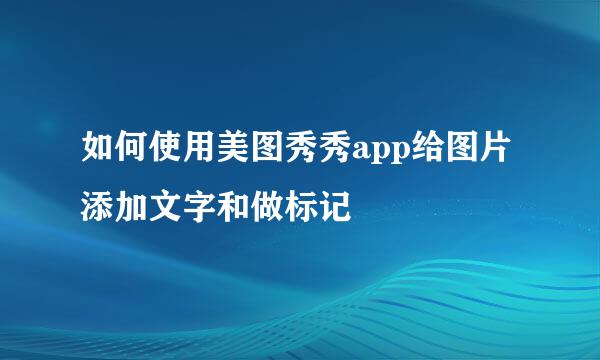 如何使用美图秀秀app给图片添加文字和做标记