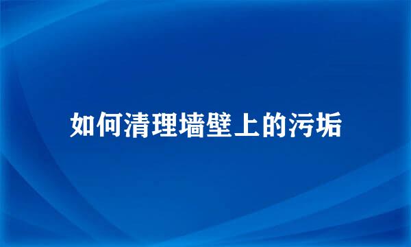 如何清理墙壁上的污垢