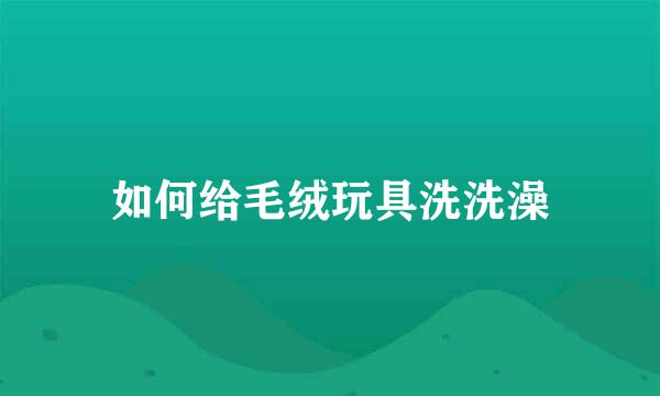 如何给毛绒玩具洗洗澡