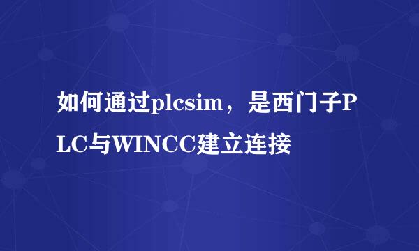 如何通过plcsim，是西门子PLC与WINCC建立连接