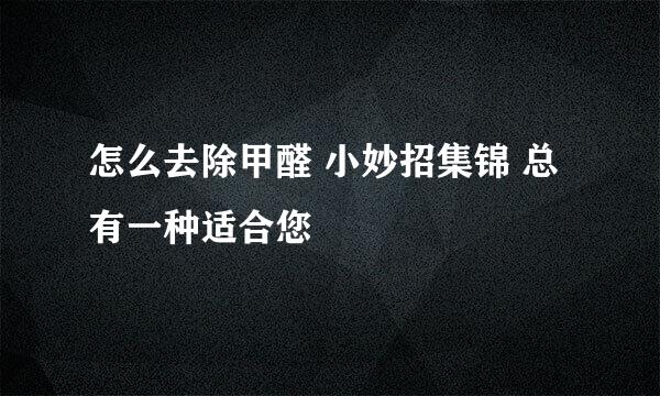 怎么去除甲醛 小妙招集锦 总有一种适合您
