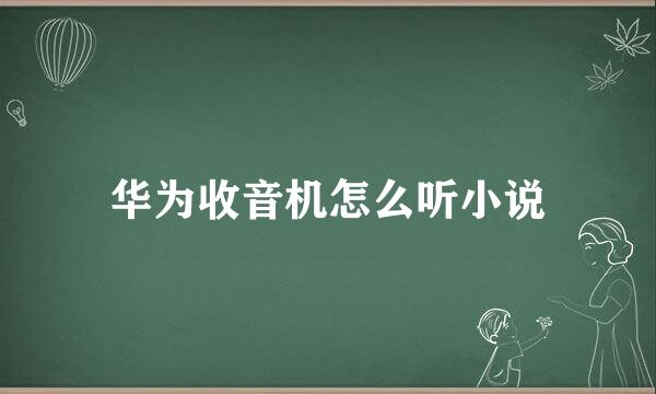华为收音机怎么听小说