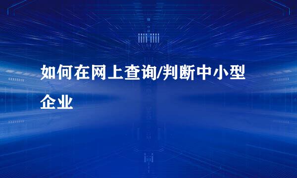 如何在网上查询/判断中小型企业