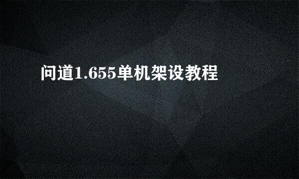 问道1.655单机架设教程