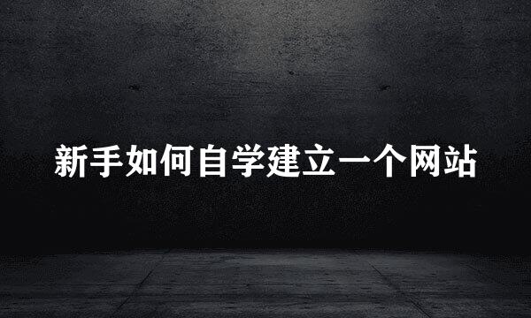 新手如何自学建立一个网站