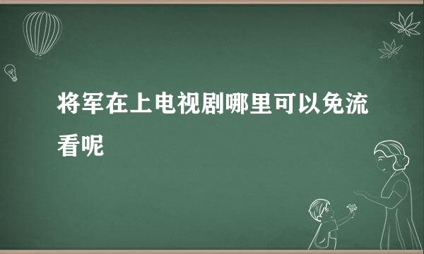将军在上电视剧哪里可以免流看呢