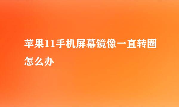 苹果11手机屏幕镜像一直转圈怎么办