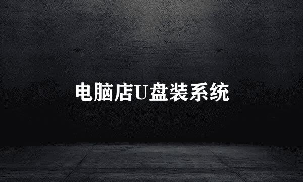 电脑店U盘装系统