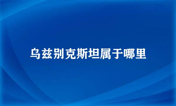 乌兹别克斯坦属于哪里