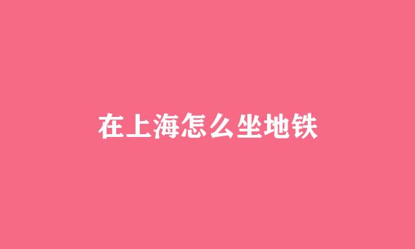 在上海怎么坐地铁