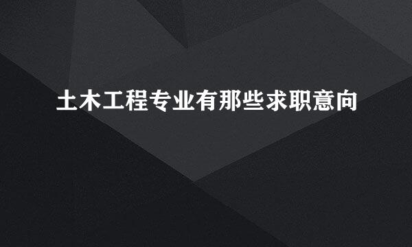 土木工程专业有那些求职意向