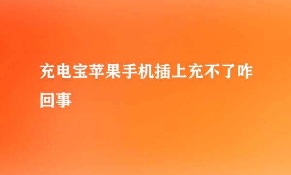 充电宝苹果手机插上充不了咋回事