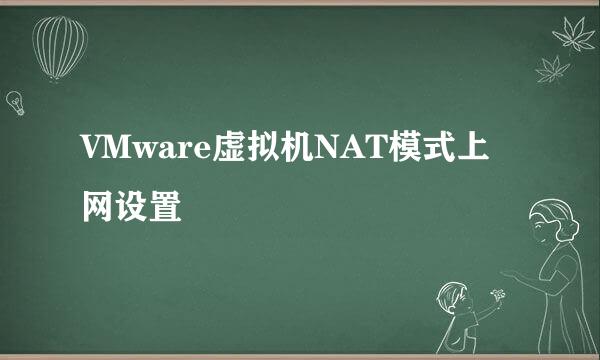 VMware虚拟机NAT模式上网设置
