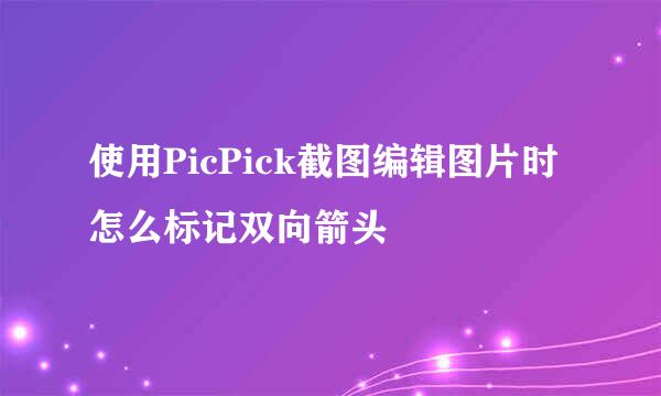 使用PicPick截图编辑图片时怎么标记双向箭头