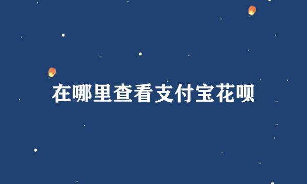 在哪里查看支付宝花呗