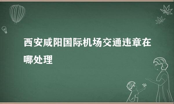 西安咸阳国际机场交通违章在哪处理