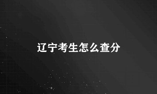 辽宁考生怎么查分