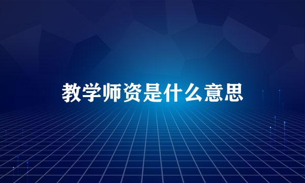 教学师资是什么意思