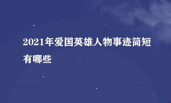 2021年爱国英雄人物事迹简短有哪些