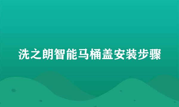 洗之朗智能马桶盖安装步骤