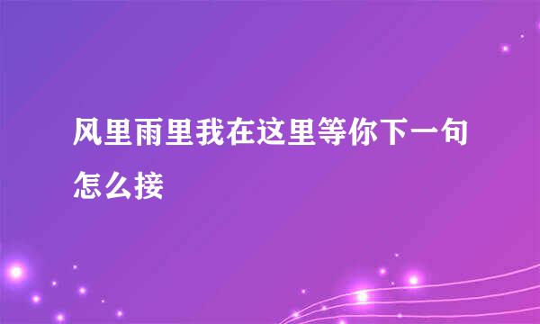 风里雨里我在这里等你下一句怎么接