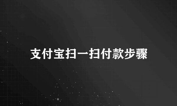 支付宝扫一扫付款步骤