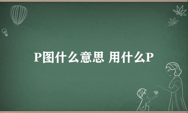 P图什么意思 用什么P