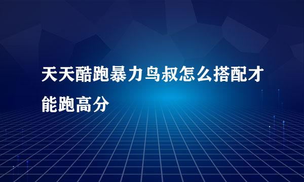 天天酷跑暴力鸟叔怎么搭配才能跑高分