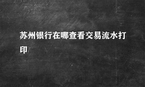 苏州银行在哪查看交易流水打印