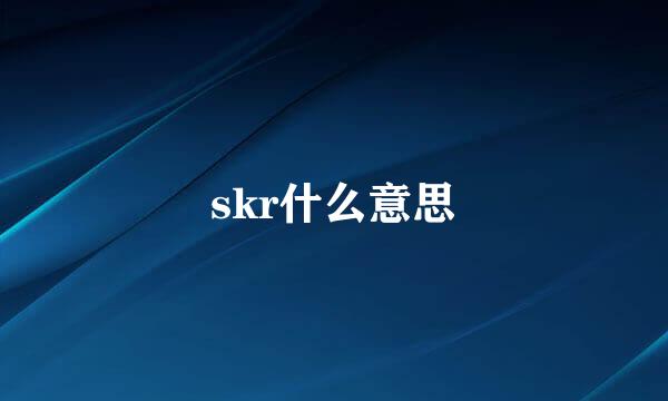 skr什么意思