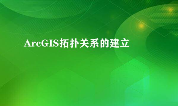ArcGIS拓扑关系的建立