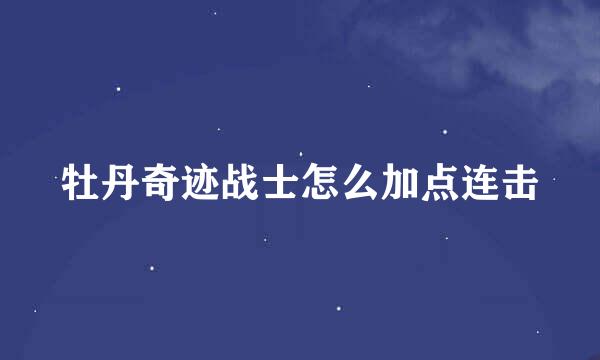 牡丹奇迹战士怎么加点连击