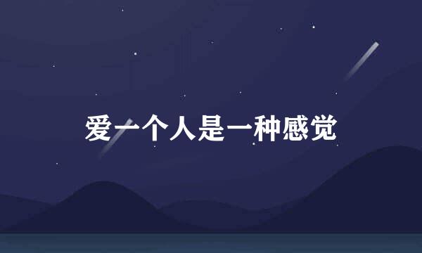 爱一个人是一种感觉