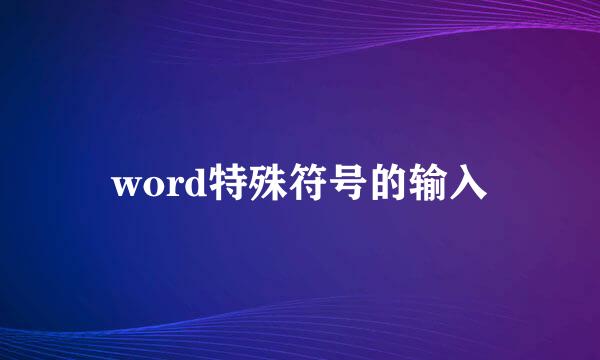 word特殊符号的输入