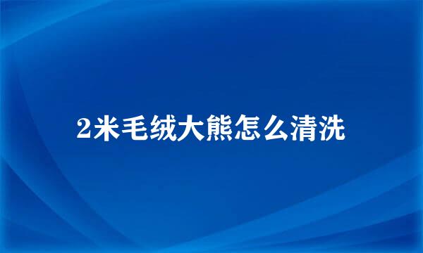 2米毛绒大熊怎么清洗