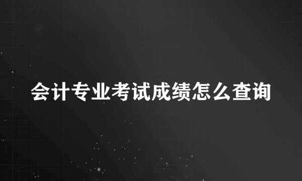 会计专业考试成绩怎么查询