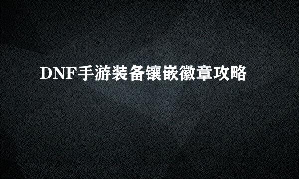 DNF手游装备镶嵌徽章攻略