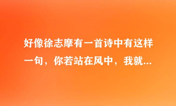 好像徐志摩有一首诗中有这样一句，你若站在风中，我就这样静静看着你就挺好？我也忘记了，求原整句与出处