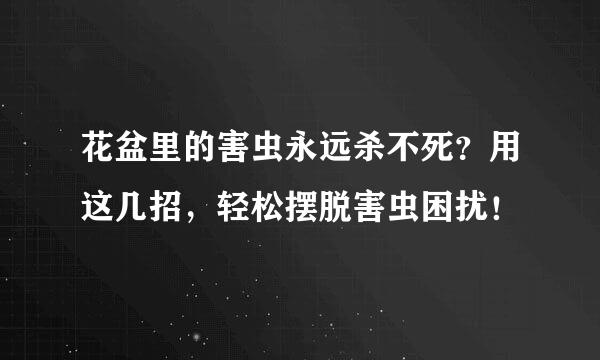 花盆里的害虫永远杀不死？用这几招，轻松摆脱害虫困扰！