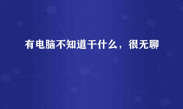 有电脑不知道干什么，很无聊