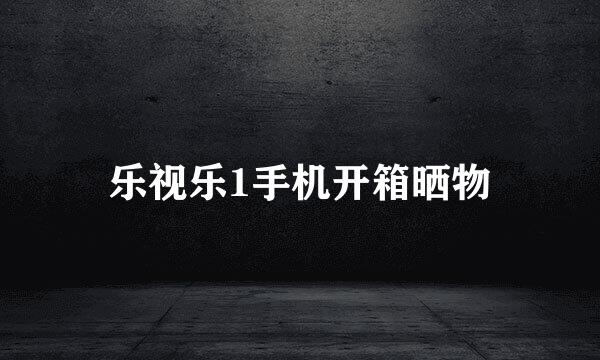 乐视乐1手机开箱晒物