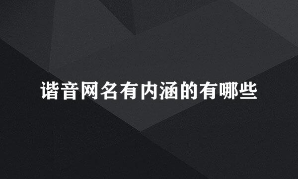 谐音网名有内涵的有哪些