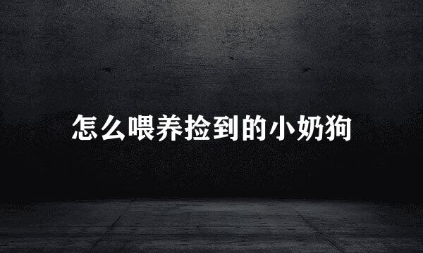 怎么喂养捡到的小奶狗