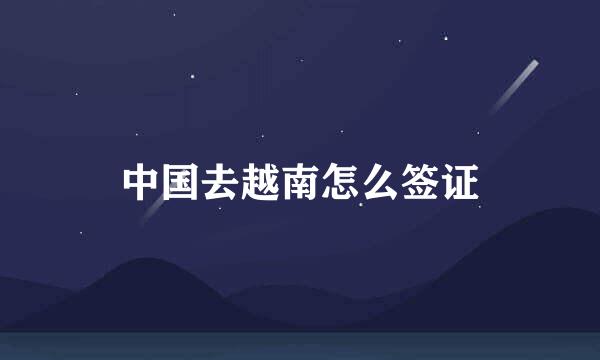 中国去越南怎么签证