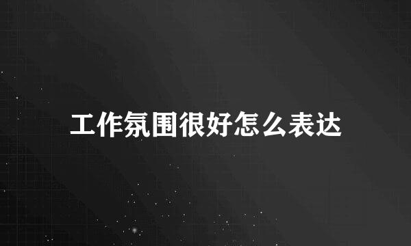 工作氛围很好怎么表达