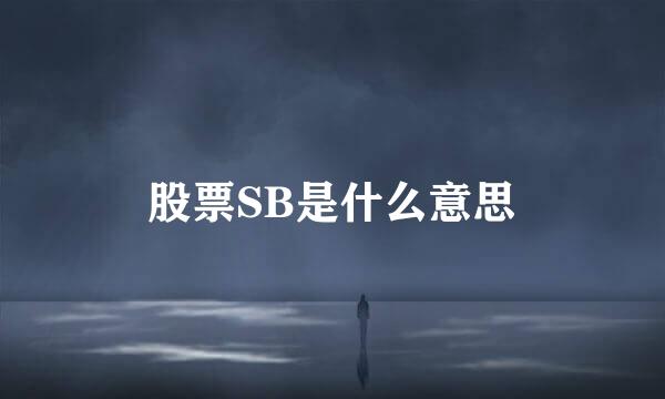 股票SB是什么意思