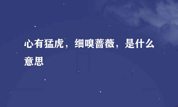 心有猛虎，细嗅蔷薇，是什么意思