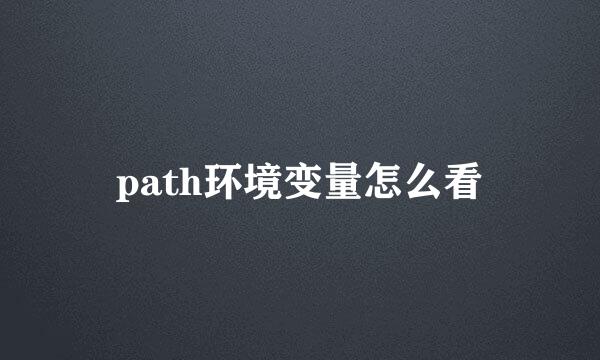 path环境变量怎么看